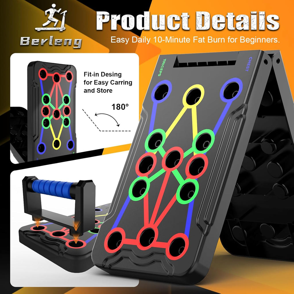 IUT 15-in-1 Solid Push Up Board System - Professional Home Workout Gear