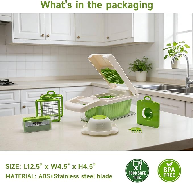 The Modern/Clean Choice: Moda 14-in-1 Ultimate Vegetable Chopper & Slicer