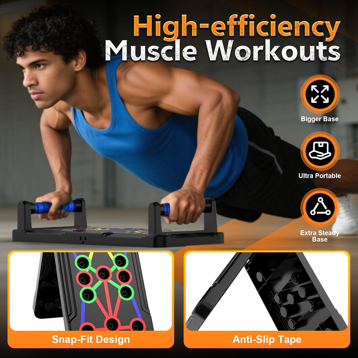 IUT 15-in-1 Solid Push Up Board System - Professional Home Workout Gear