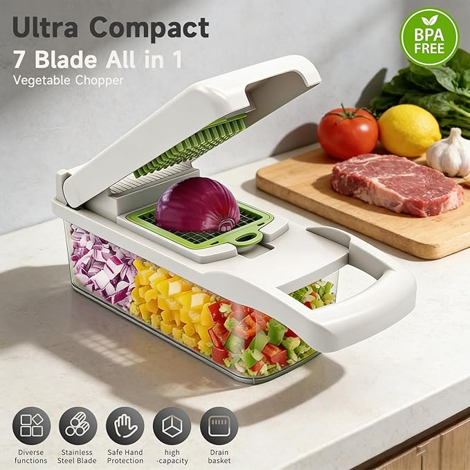 The Modern/Clean Choice: Moda 14-in-1 Ultimate Vegetable Chopper & Slicer