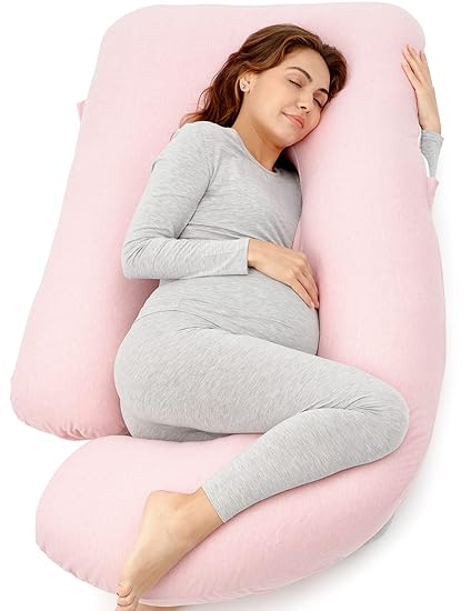 Momcozy U-Shaped Full Body Pregnancy Pillow – 57" Support for Back & Belly (Grey)
