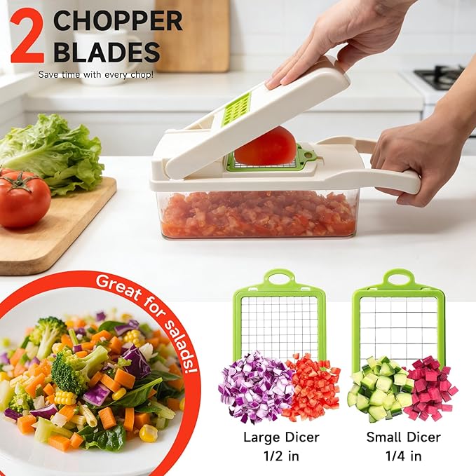 The Modern/Clean Choice: Moda 14-in-1 Ultimate Vegetable Chopper & Slicer