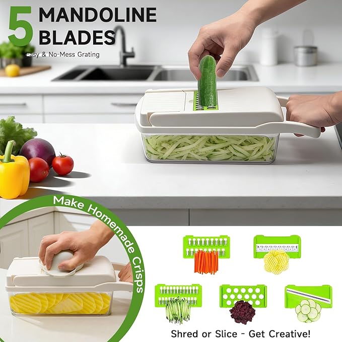 The Modern/Clean Choice: Moda 14-in-1 Ultimate Vegetable Chopper & Slicer