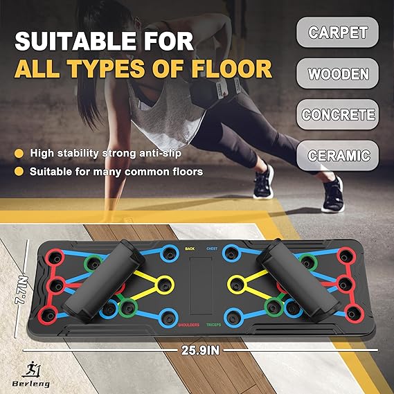 IUT 15-in-1 Solid Push Up Board System - Professional Home Workout Gear