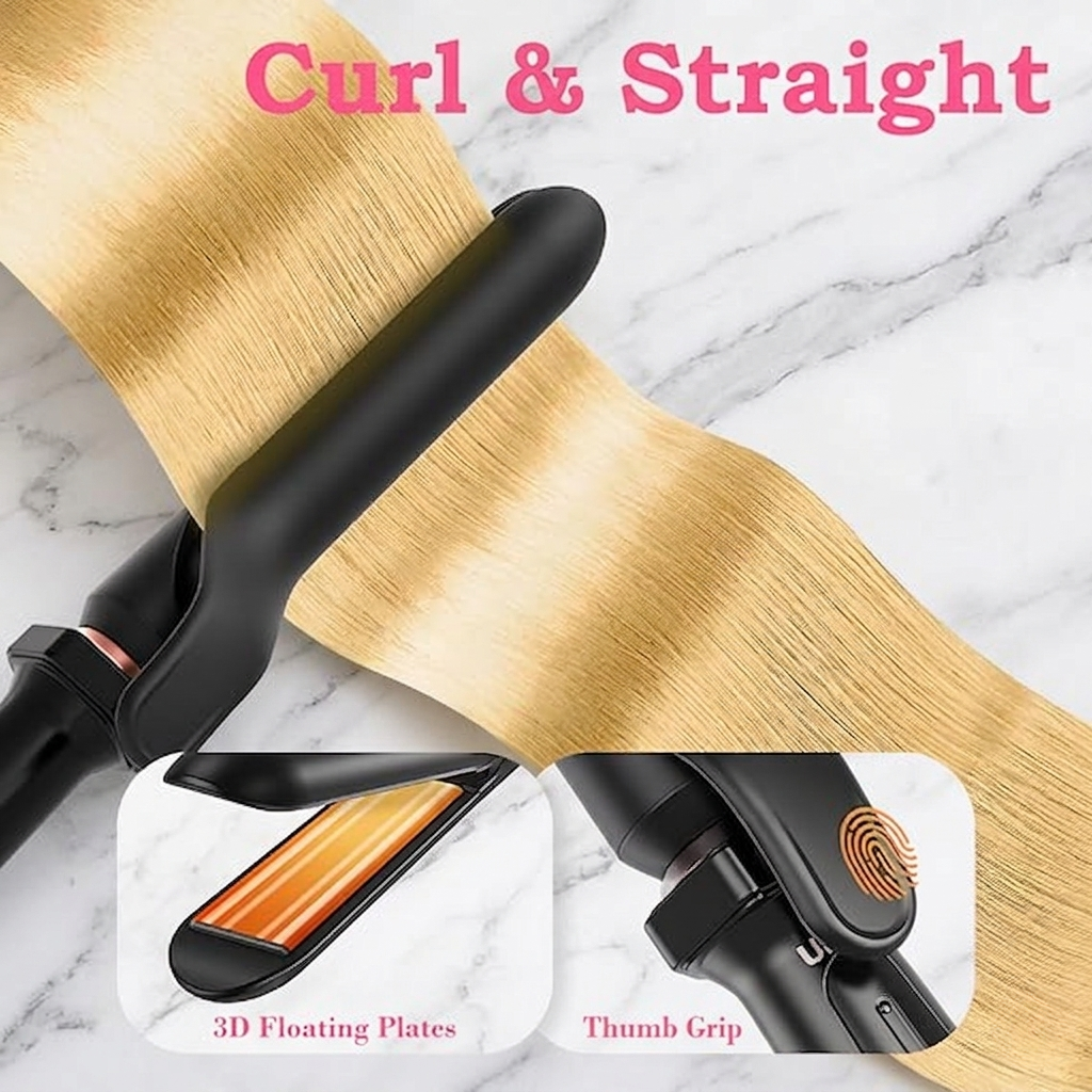 Ufree 5-in-1 Professional Styling Set: Curling Wand & Flat Iron